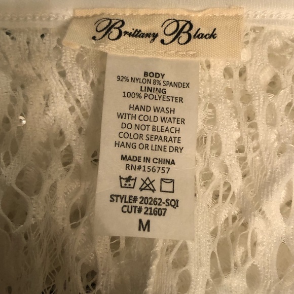Brittany Black White Lace Sparkle Wrap size Medium - Picture 7 of 7